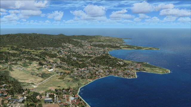 View from the west looking towards TVSV with FSX and no scenery addons