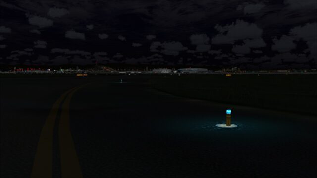 Ground illuminated near taxiway lights
