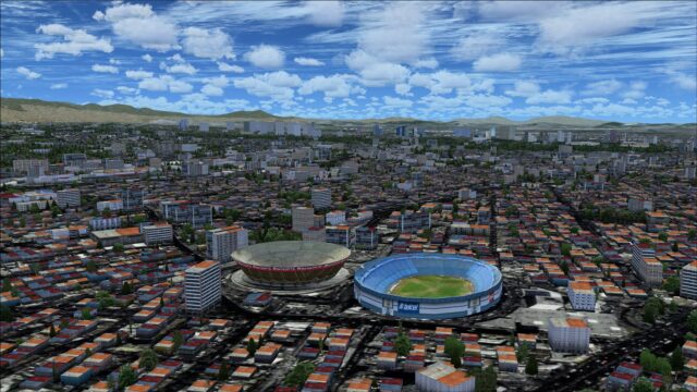 Plaza Azul and Estadio Mexico sports stadiums