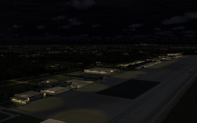 Apron lighting near cargo facilities