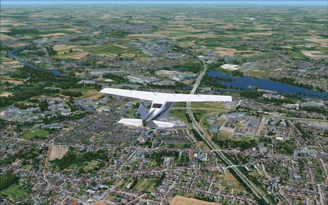 Flying over Valenciennes approaching LFAV Valenciennes-Denain Airport