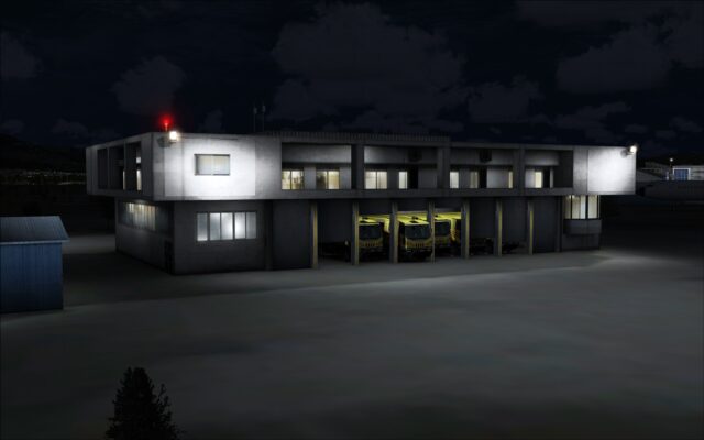 Fire station illustrates the different types of building lighting