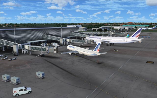 Closer look at the aircraft stands at the terminal