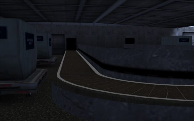 One of several baggage conveyers