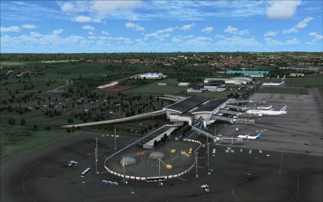 Overview of terminal including new construction zone