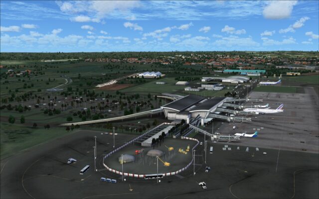 Overview of terminal including new construction zone