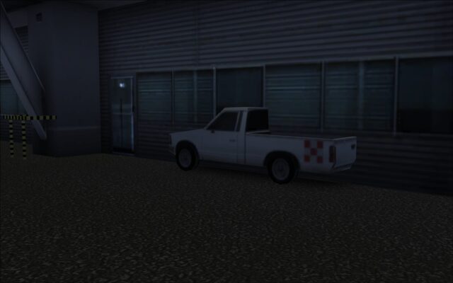 Partially embedded vehicle