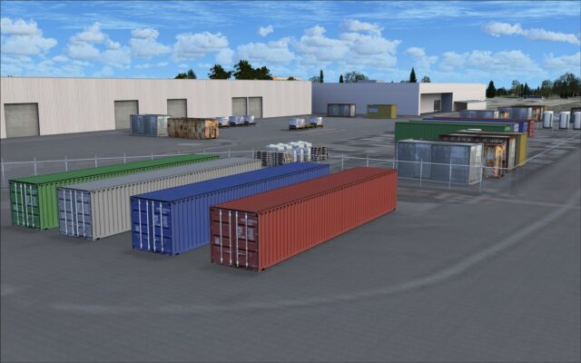 Storage containers, freight palets