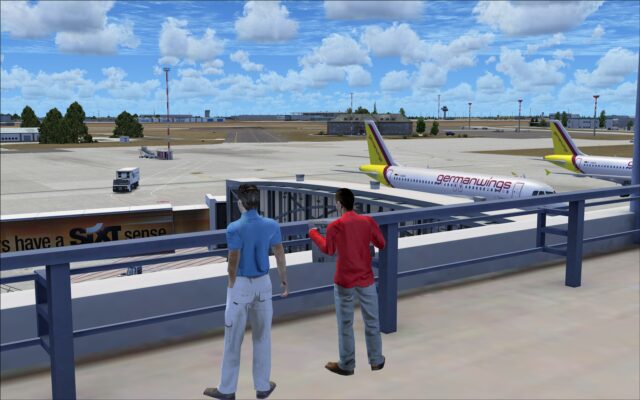 3D people on the terminal roof top