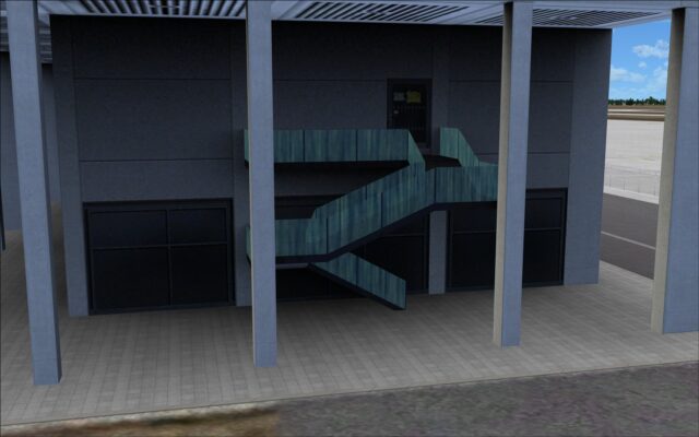 Glass walled stairway