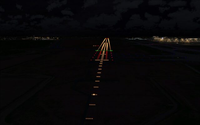 Runway 07R 25L enabled and lit up