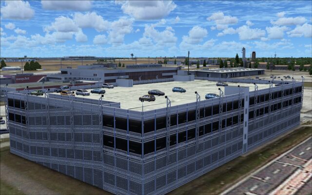 Vehicles on multi-level parking garage