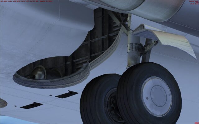 Main landing gear and wheel well detail