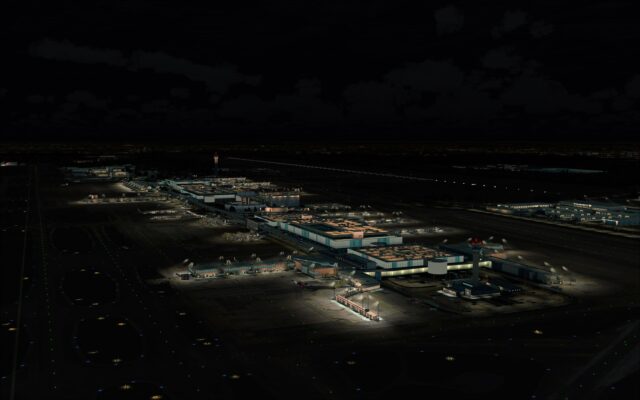 Terminal complex at night