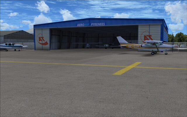 Large hangar with static aircraft