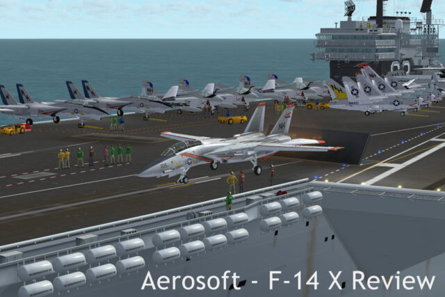 About to launch from the deck of U.S.S. Kitty Hawk in FSX.
