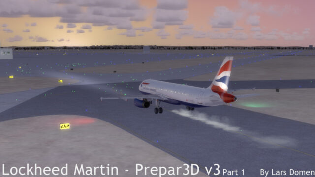 Taxiing to the gate. Note that that silly single 'propwash' effect is still there even on multi engined aircraft.