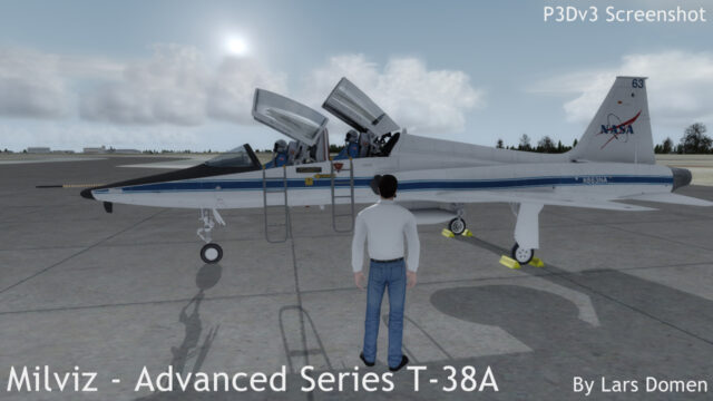 The P3Dv3 Avatar standing in front of my favourite livery: NASA!