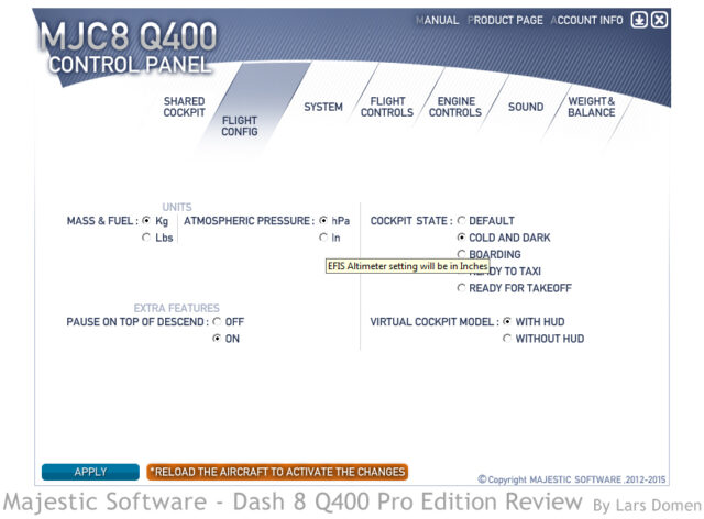 The control panel (cpan.exe) is an important resource to get the Q400 set up like you want.