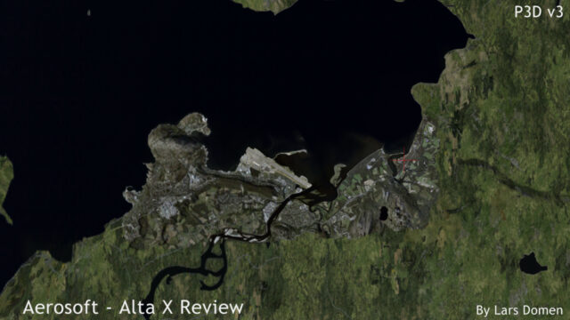This top down screenshot shows quite clearly how extensive the coverage area included with Alta X is. The terrain textures outside the coverage area are from FTX Global