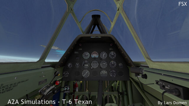 The T-6 can be flown from both front and rear seats. Keep the blue side up... Oh...
