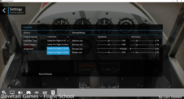 Setting up the controls...