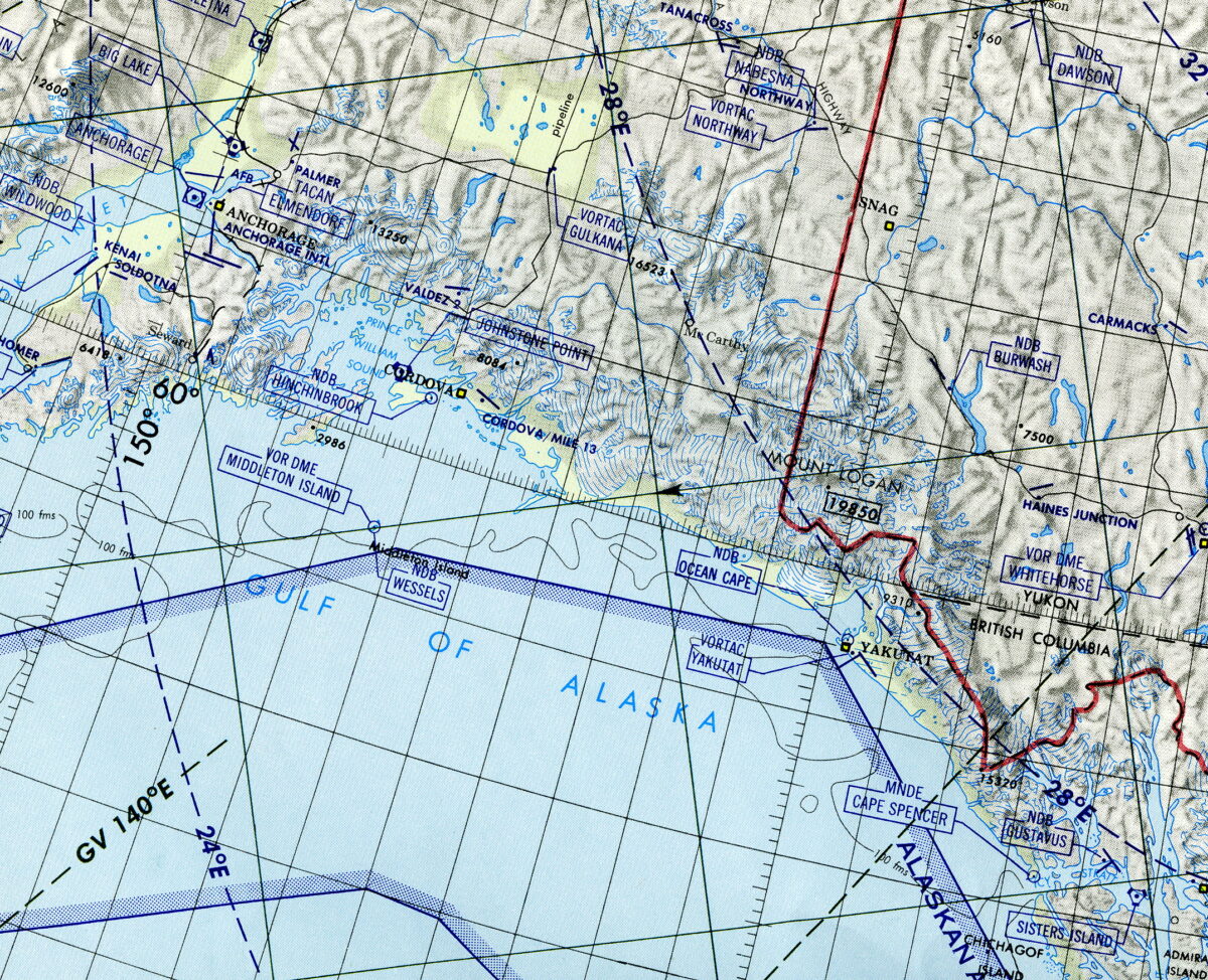 AnchorageCordovaYakutatnavigationmap simFlight