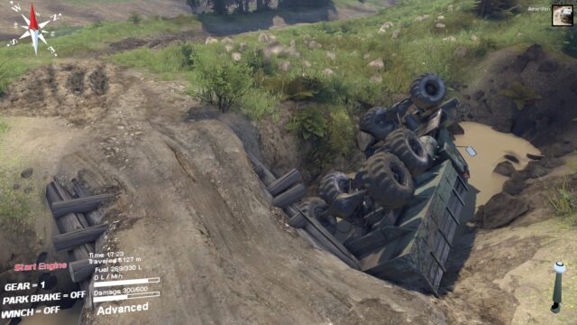 The sad result of only watching where one set of wheels is going.