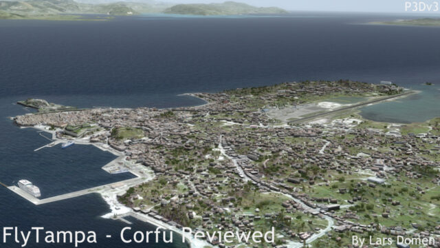 The city of Corfu and its airport.