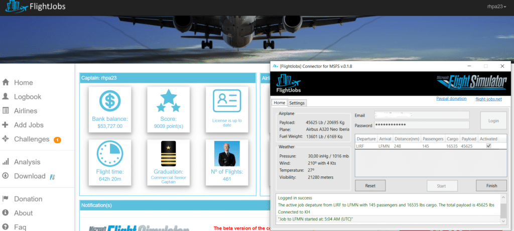 FREE : FlightJobs Connector for MSFS