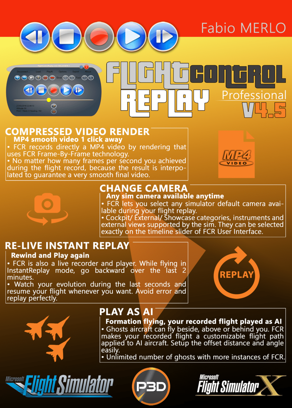 FlightControlReplay v4.5 (MSFS P3D FSX) Enters in Closed Beta