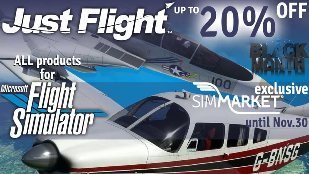 Just Flight - Black Friday at simMarket up to 20% OFF ALL Products for MSFS