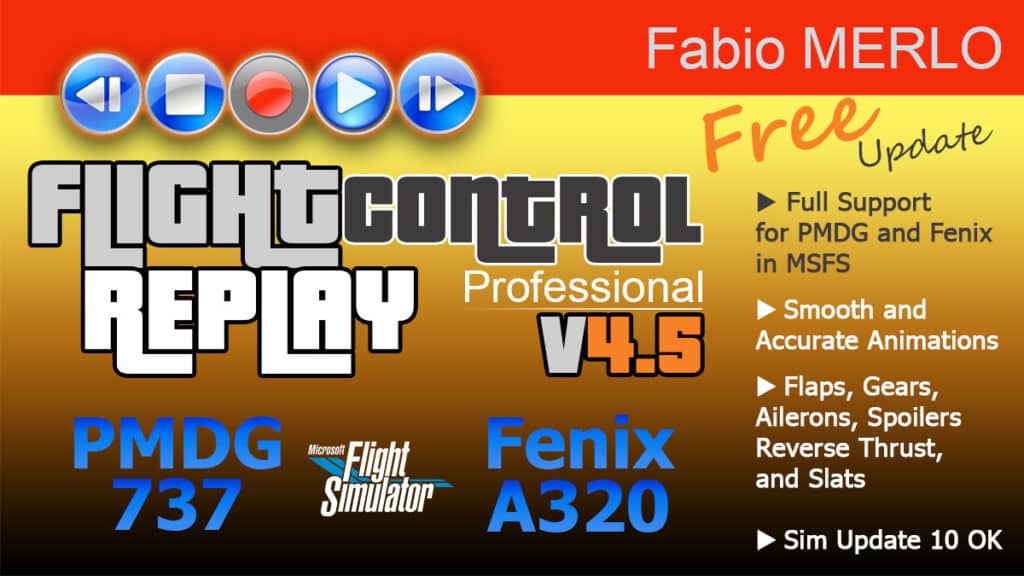 FlightControlReplay v4.5 Update for PMDG, Fenix and Sim Update 10 in MSFS