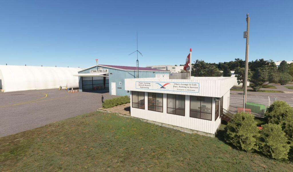 Ottawa Flying Club hangar refueling station and office