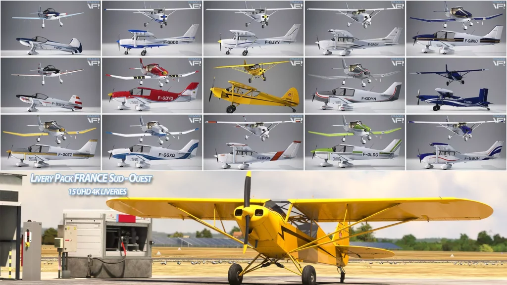 France VFR - Livery Pack France South-West MSFS (C172, DR400, PC-6, Piper Cub)