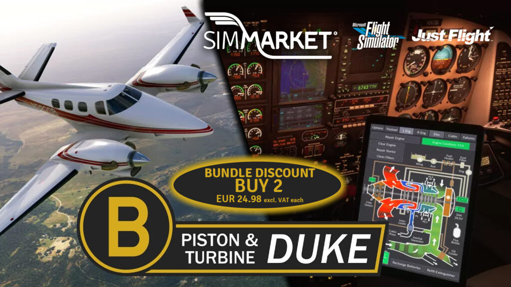 Just Flight - Black Square Turbine Duke and Piston Duke MSFS at SIMMARKET
