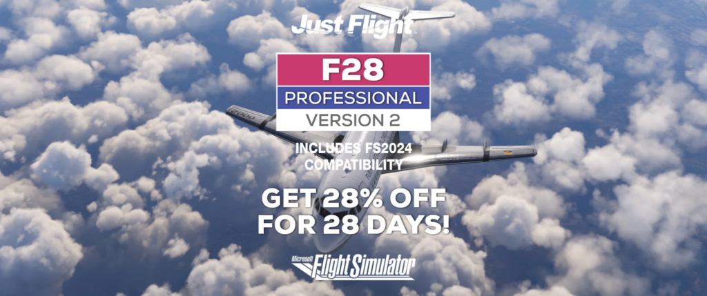 Just Flight Releases Version 2 of F28 Professional for MSFS2020/2024