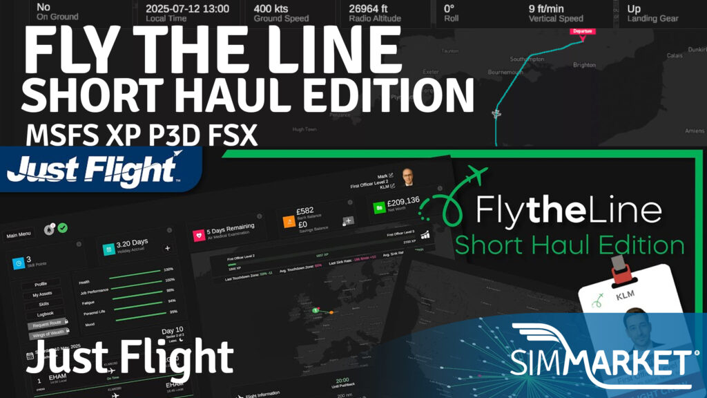 Just Flight – Fly The Line manages your career for MSFS XP P3D FSX